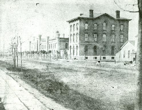 Circa 1860: Earliest known picture of the Buffalo Gas Light Works