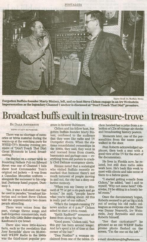 Buffalo News - Dec 7, 2010 - Click on image to read.