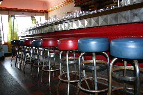 Empty Bar Stools - Our Grill, Amherst Street, Buffalo - Closed 1994