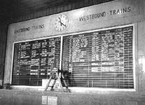 Central Terminal Train Board in the late 1960s