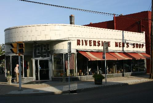 The signature Tonawanda and Ontario street building dates to the early 1940's and was built after a fire nearly put the retailer out of business.  Architect Louis Greenstein designed the new Riverside Men's Shop that featured the city's first air-conditioning, first plate-glass doors, and first fluorescent lighting. 